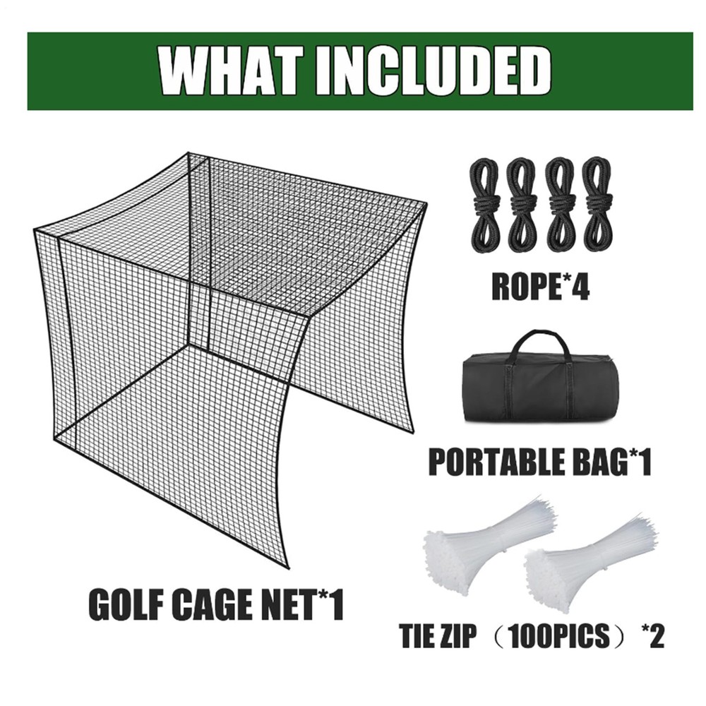 10x10ft Portable Golf Practice Net Hitting Training Net w/Carry Bag for Backyard