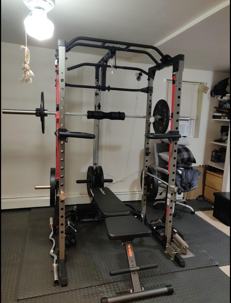 Fitness Reality Squat Rack Power Cage with | Optional LAT Pulldown & Leg Holdown