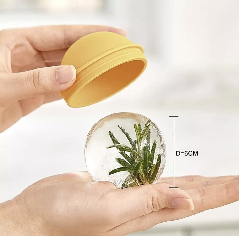 3 Pack Reusable Ice Ball Maker Easy Release Silicone Ice Sphere Mold