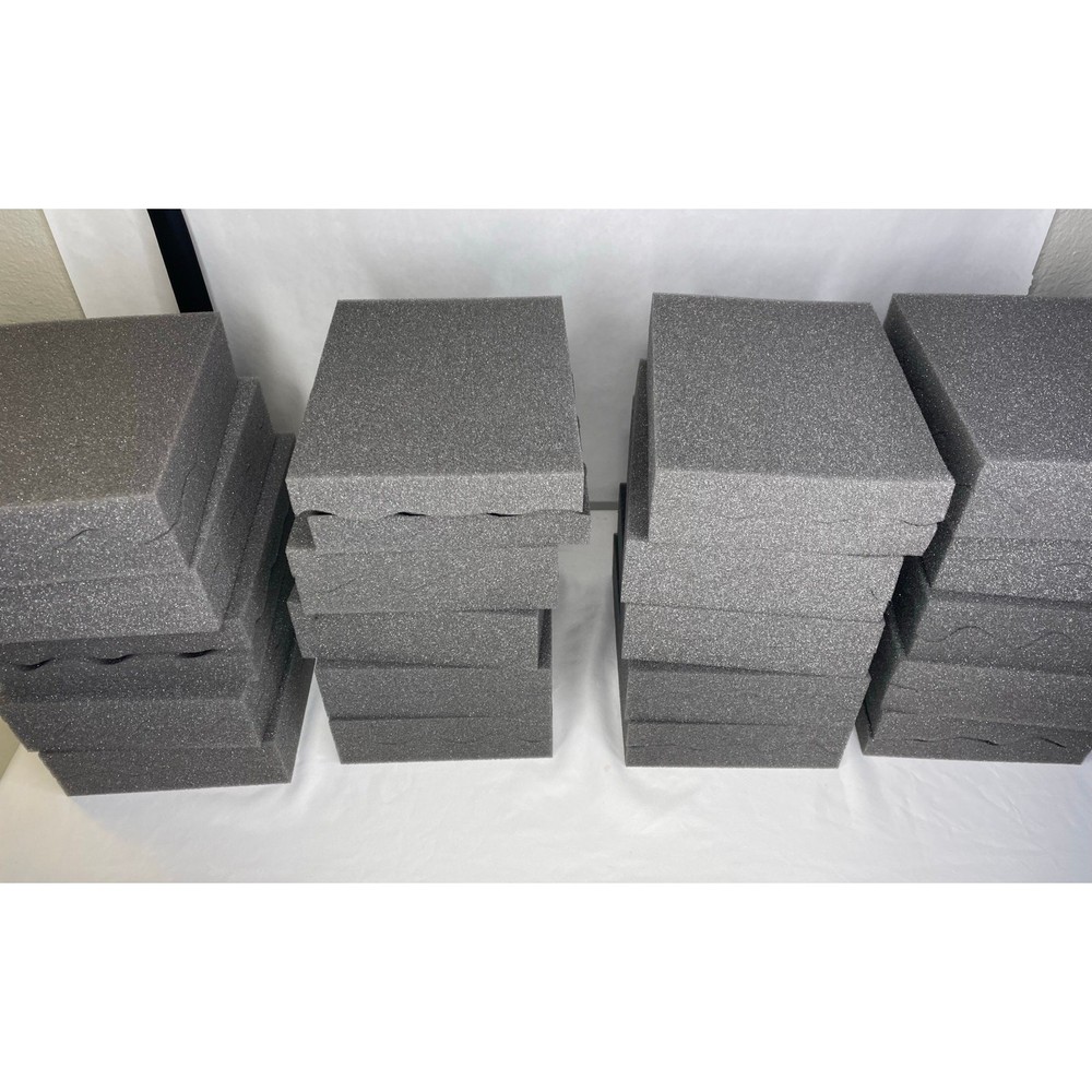 10-Pack Convoluted Foam Sets 8x6x2” - Charcoal, Protective Cushioning
