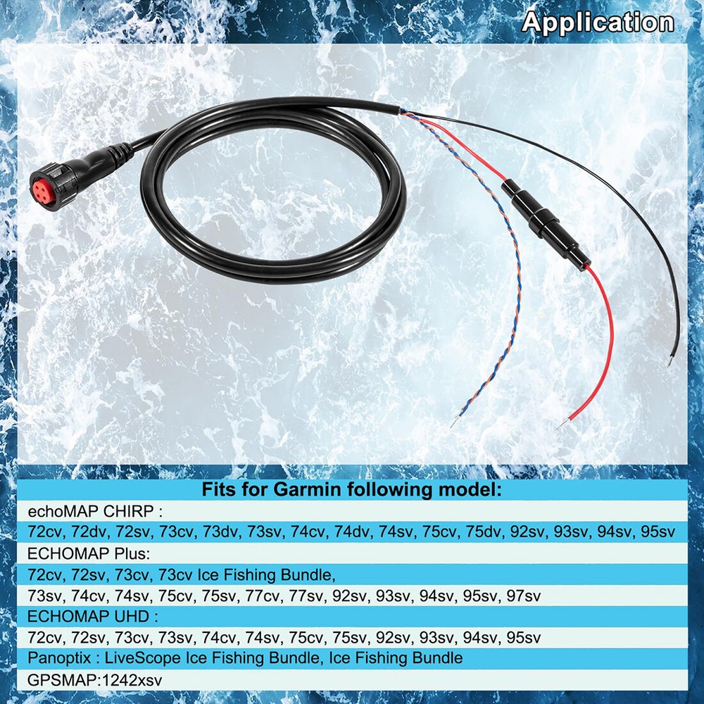 Garmin echoMAP 4-pin Threaded Power Data Cable 010-12445-00