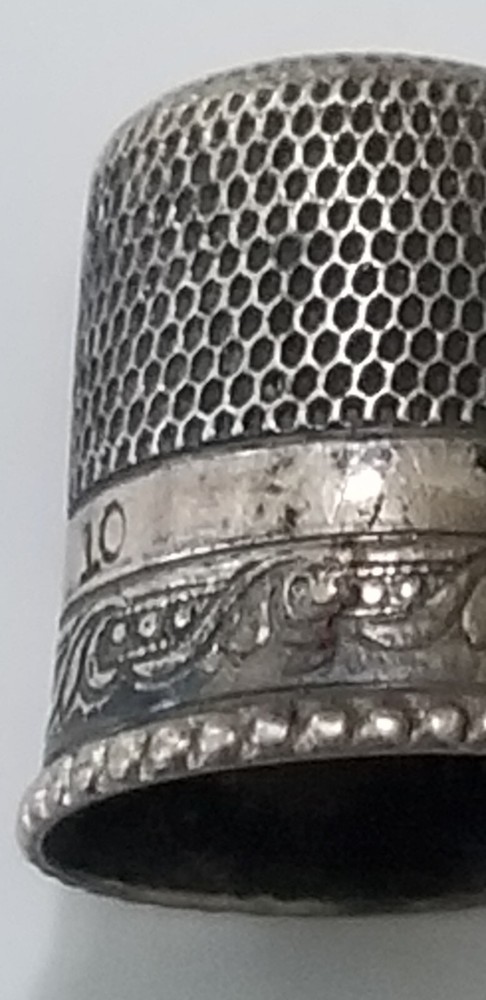 Antique Simons Bros. Sterling Silver Thimble Size 10