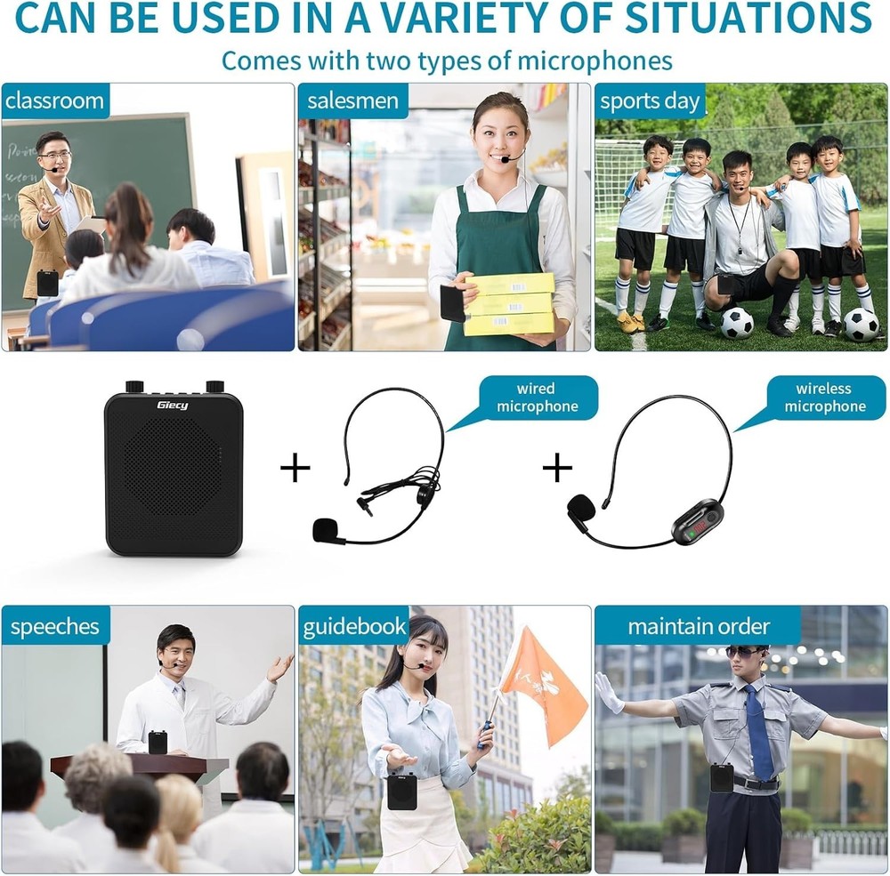 30W Personal PA System with Bluetooth & Wireless Mic – Ideal for Presentations