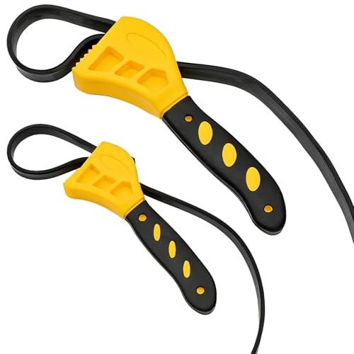 NIXNEHC Upgraded Adjustable Rubber Strap Wrench Set, 2pcs - Max Diameter 6"
