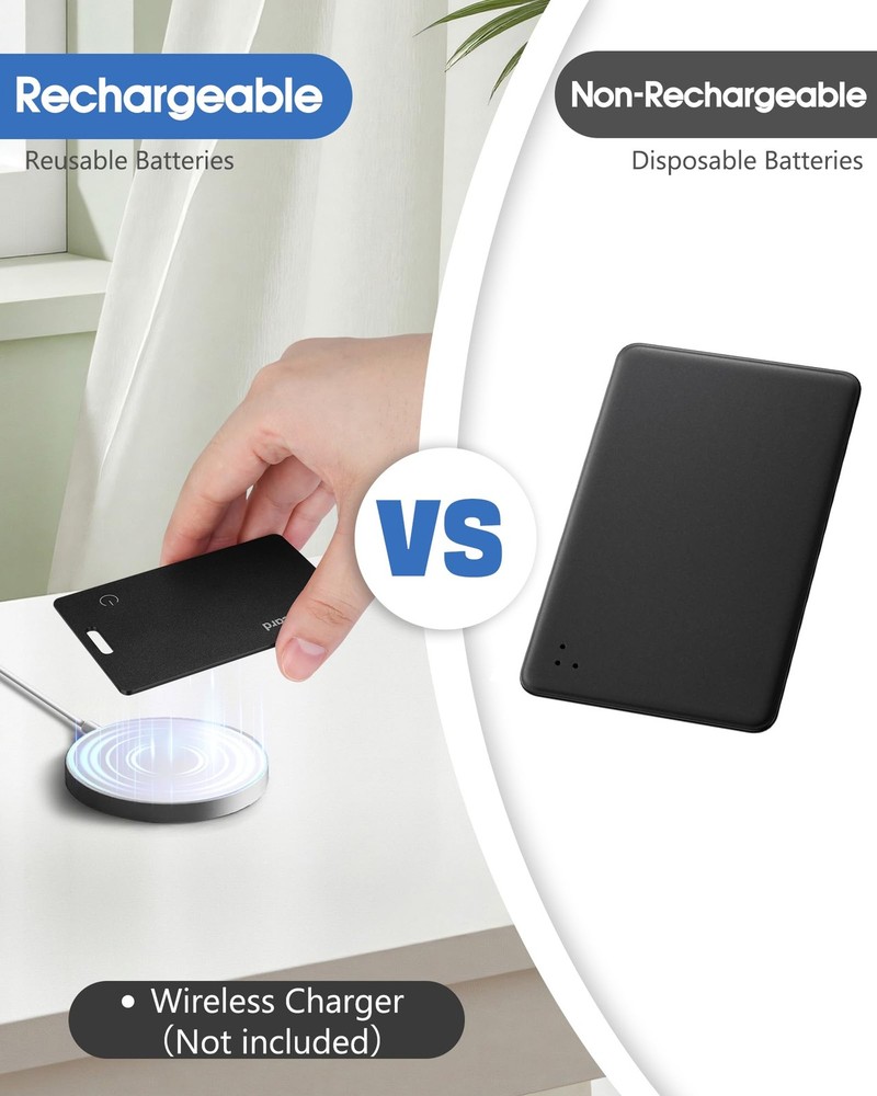 Wallet Tracker Card for Android,Rechargeable Air Tag Wallet Finder, Thin and ...