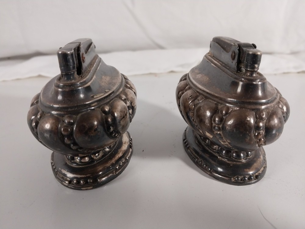 Ronson Crown Table Lighter - Silver Plated - Set of 2