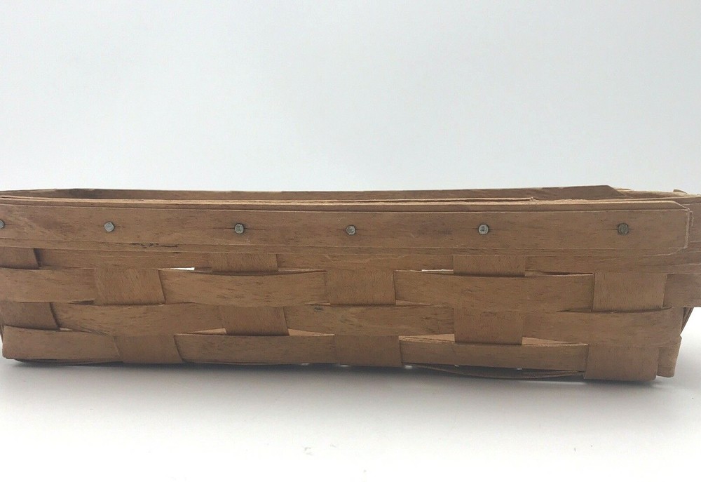 Longaberger Maple Handwoven 1990 Cracker Bread Fruit Basket Signed 11.5" x 5"