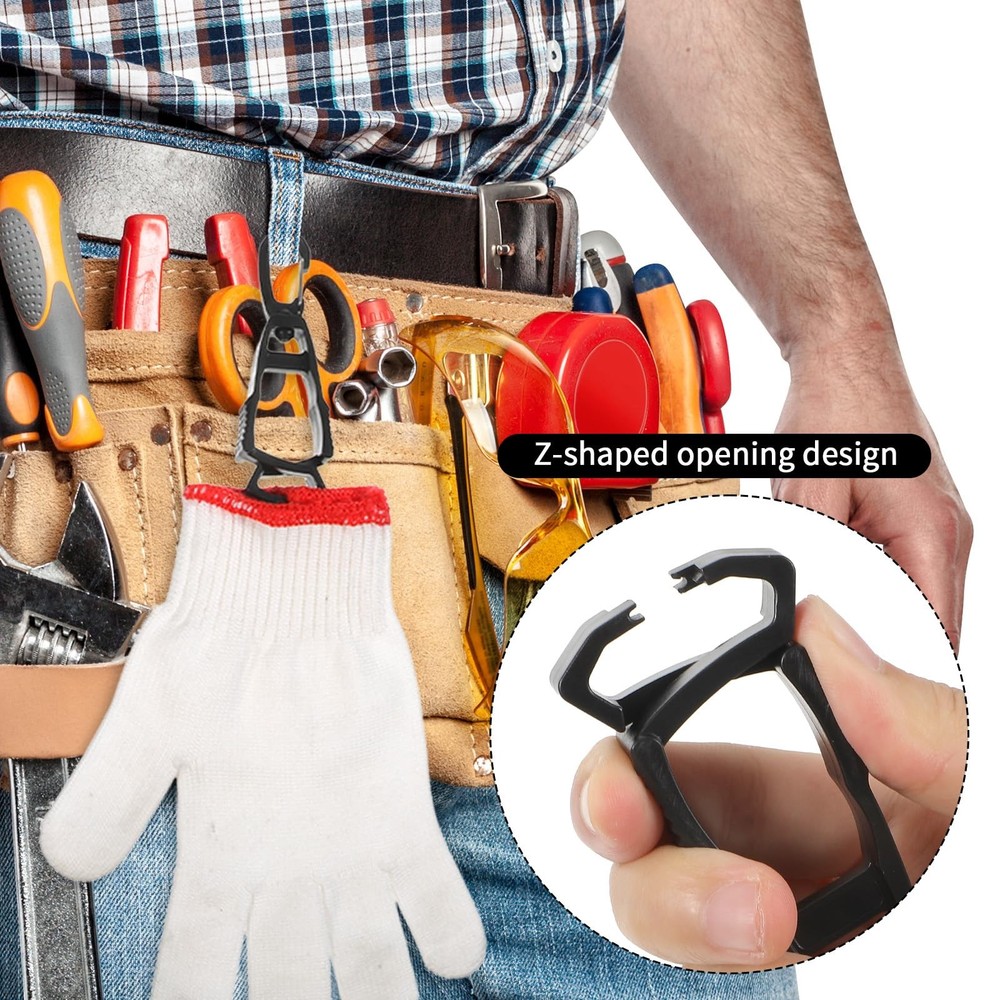 LIQWEI 5 Pcs Glove Clips for Work, Holder Clip Work Medium, Black