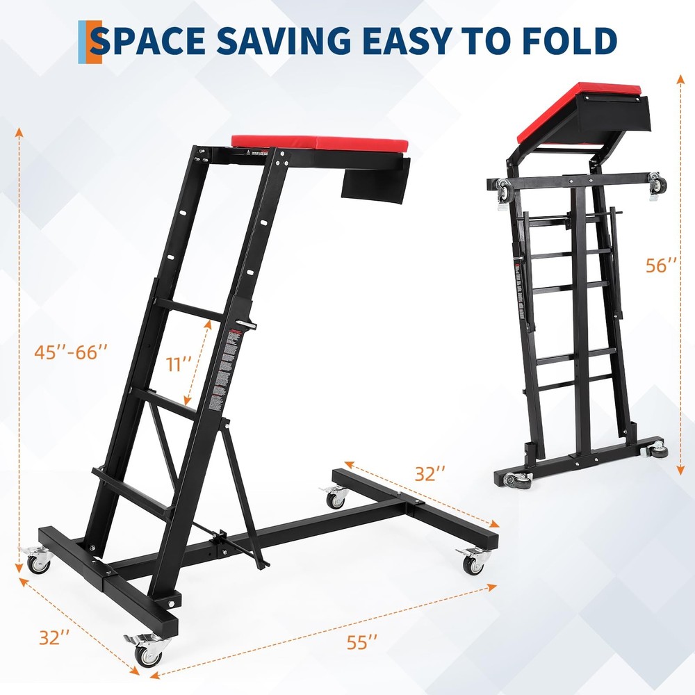 Foldable Automotive Topside Creeper 400LBS Adjustable 45" to 66" Engine Creeper