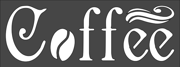 1- 3x8 inch Custom Cut Stencil, (NA-66) Coffee