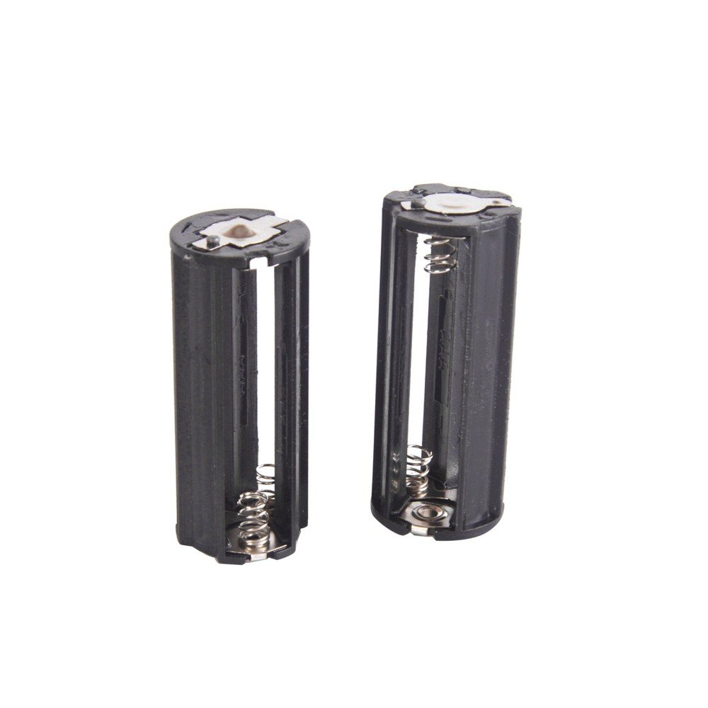 2pcs 3-AAA Battery Holder Cylindrical Case Shell For Flashlight Round Circular