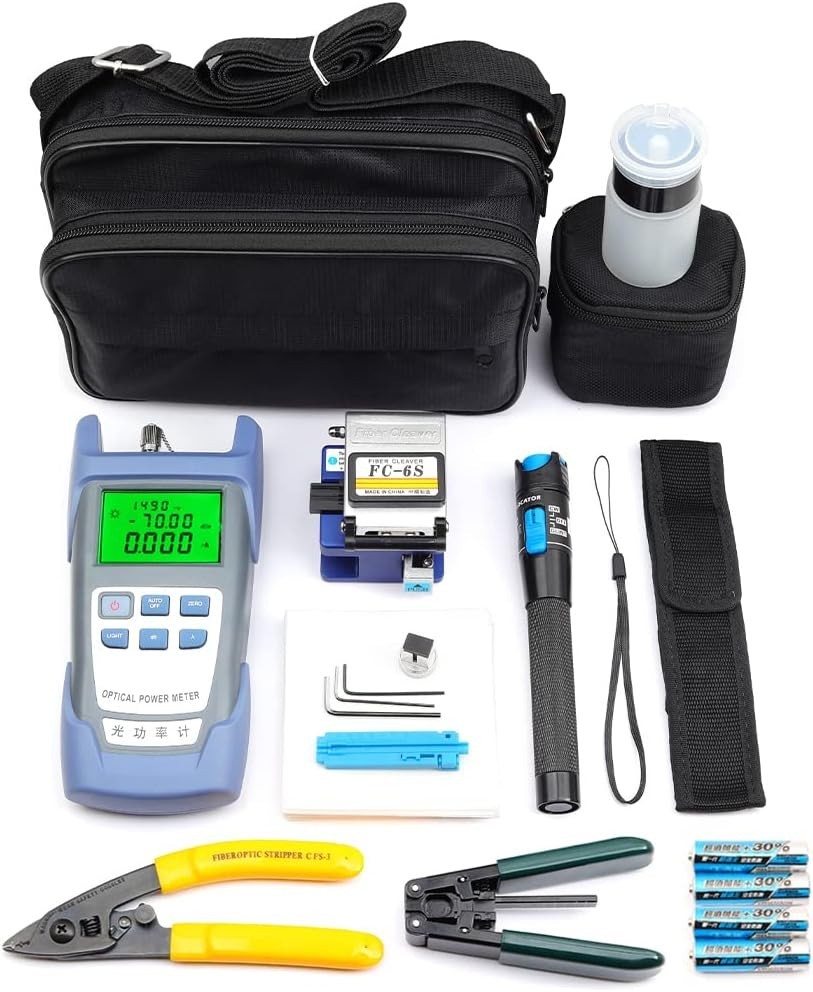 FTTH Fiber Optic Cold Connection Assembly Termination Tools Kit Bag with Visual