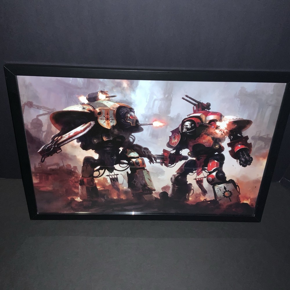 Framed Imperial Knights Renegade Insert Art OOP Warhammer 40K DECOR