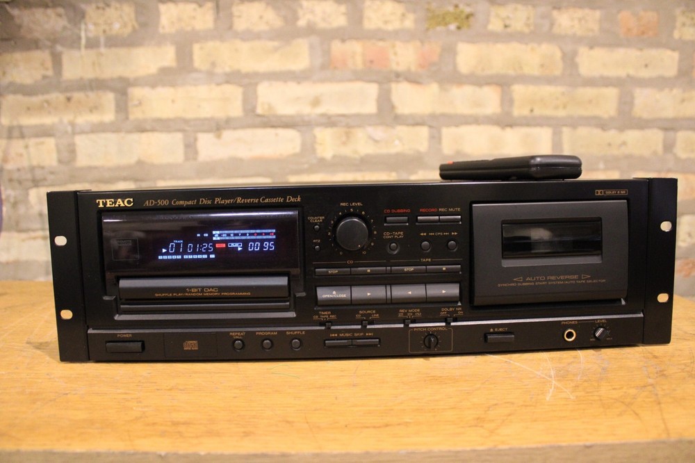 TEAC AD-500 CD Player & Auto-Reverse Cassette w/remote Serviced Fully Functional