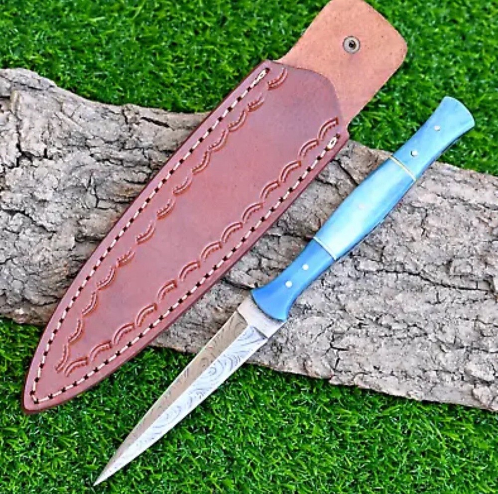 Best dagger Knife Damascus fixed blade boot knife Ideal DOUBLE-EDGE Throwing