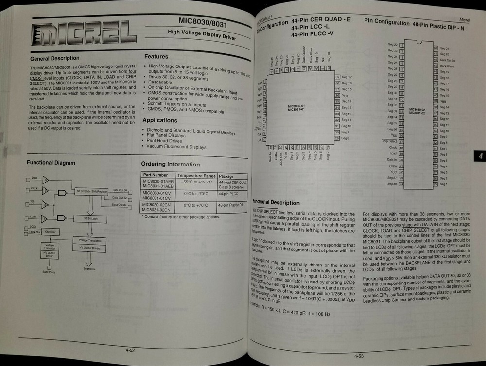 USED 1994 Micrel Semiconductor Data Book