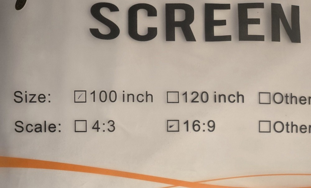 Simple Projection Screen 100” 16:9 - New