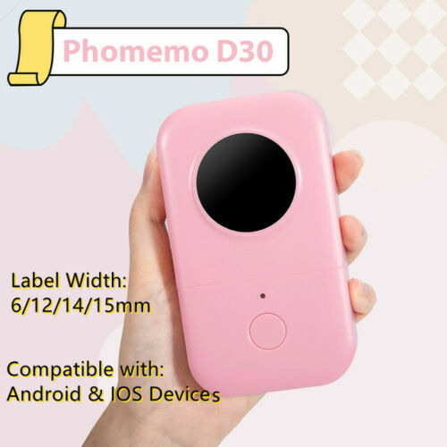Wireless D30 Mini Pocket Bluetooth Thermal Paper Printer Label Sticker Notes