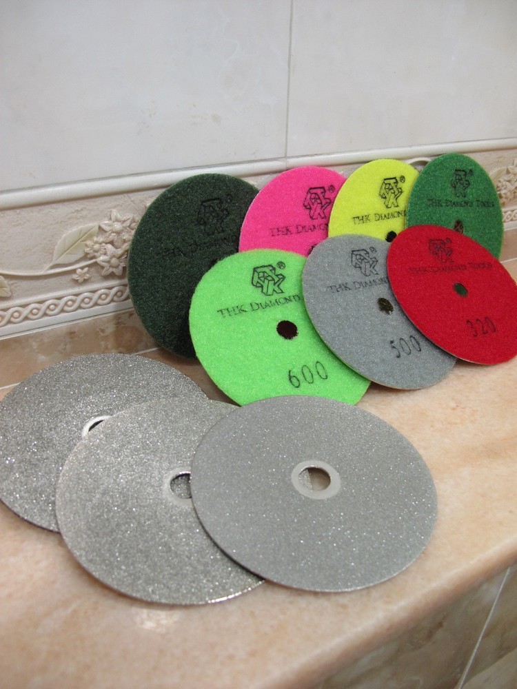 10 x 100mm 4" THK Diamond FLAT LAP lapping grinding wheel disc hook loop backed