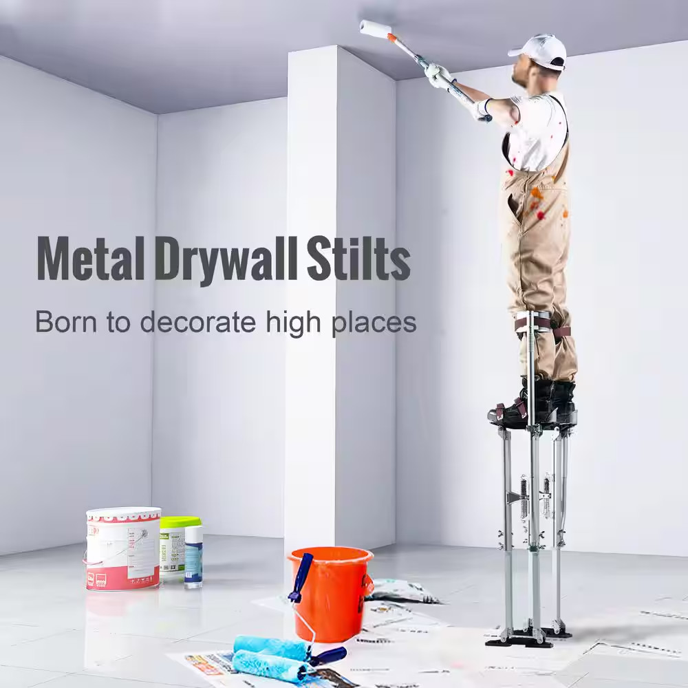 Adjustable Aluminum Drywall Stilts Protective Knee Pads Durable Non Slip Tools
