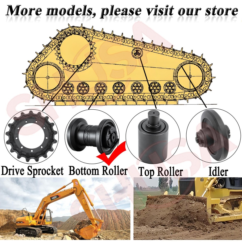 Track Roller Bottom Roller for Takeuchi TL8 Track Loader Undercarriage -ASI NEW