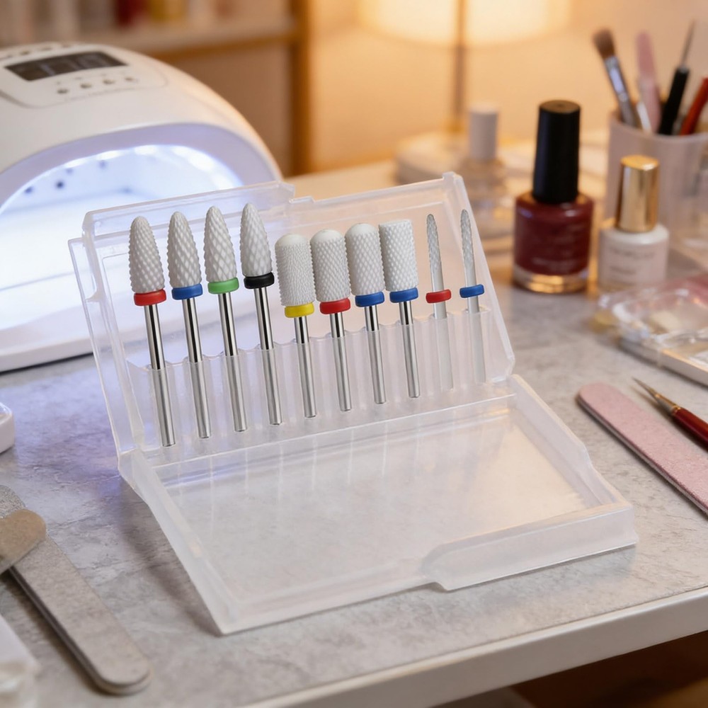 Ceramic Nail Drill Bits 10Pcs- 3/32 10 Count (Pack of 1), Assorted