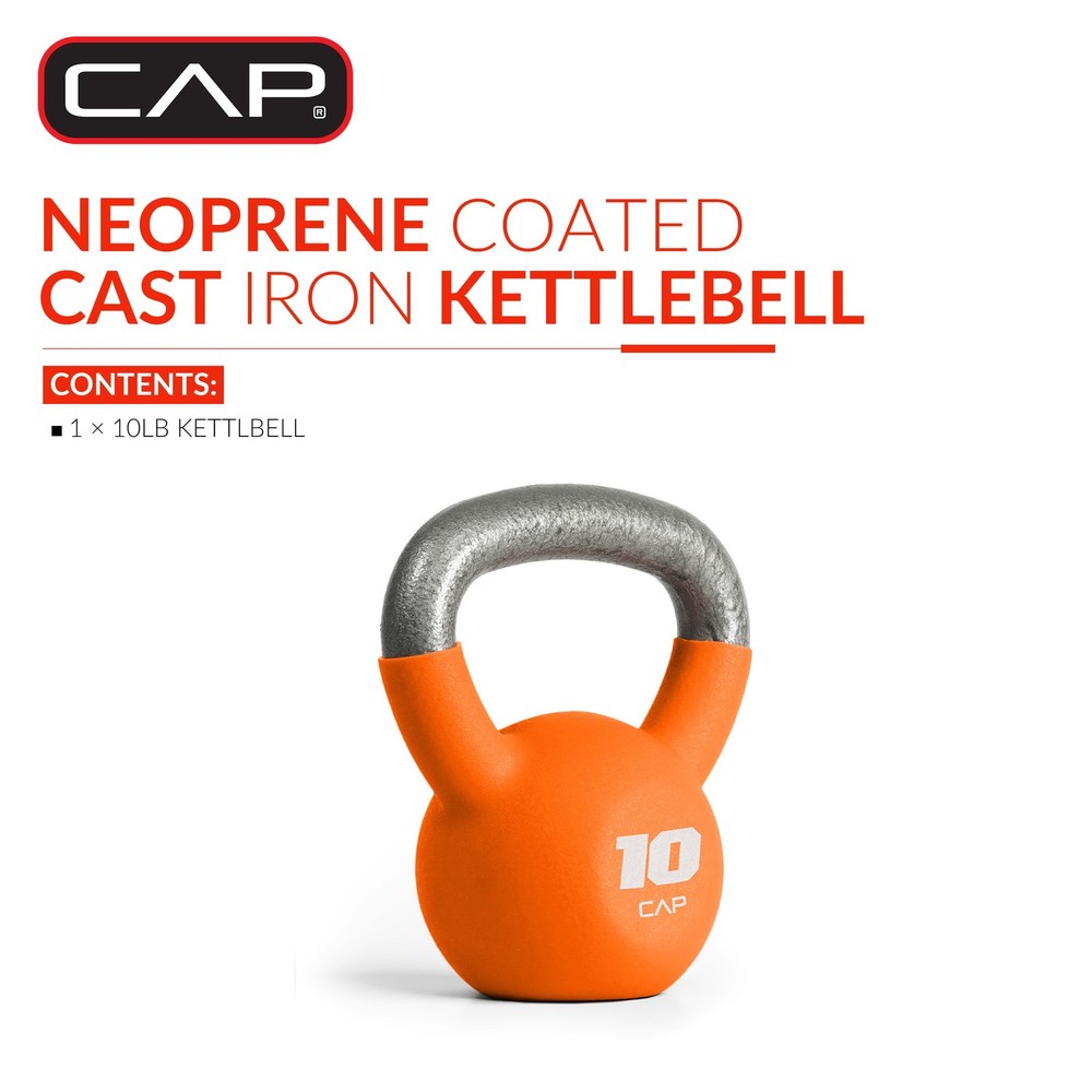 , 10Lb Neoprene Coated Kettlebell, Orange