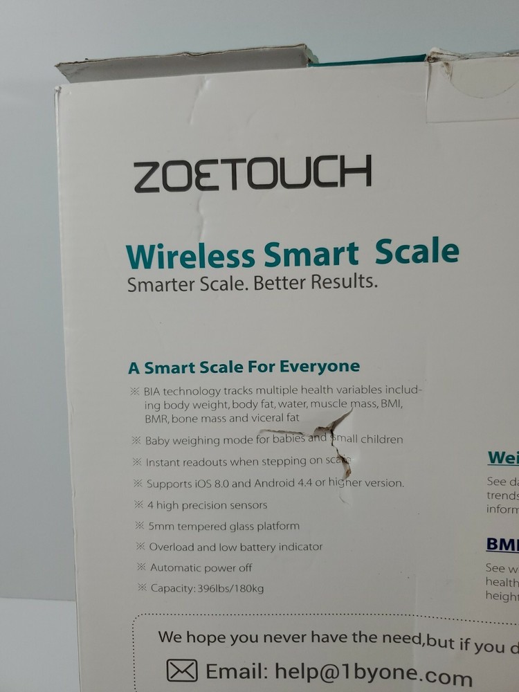 ZOETOUCH Bluetooth Body Fat Scale with iOS & Android App, Smart Digital Bathroom