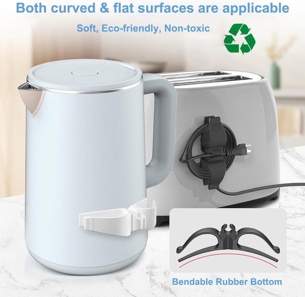 Cord Organizer for Appliances, 8 Pack Upgraded Kitchen 3*Black+2*White+3*Grey