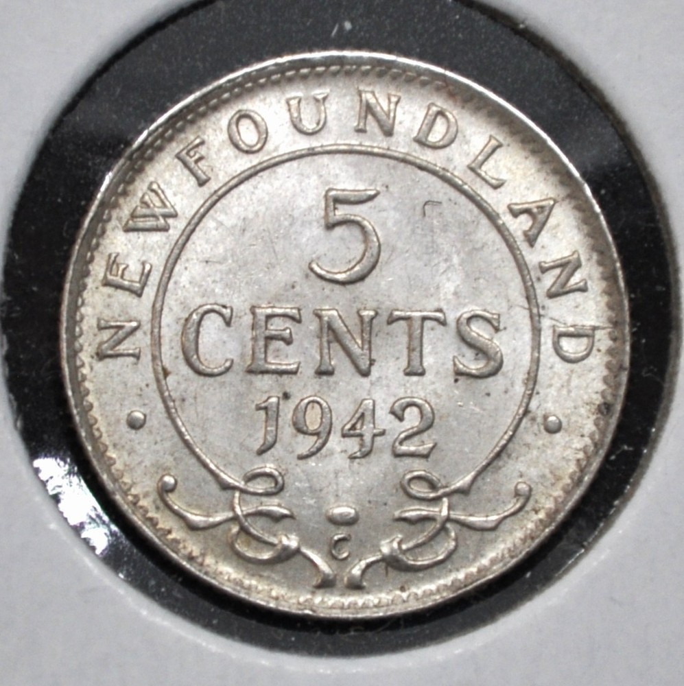 1942-c Newfoundland 5 Cents