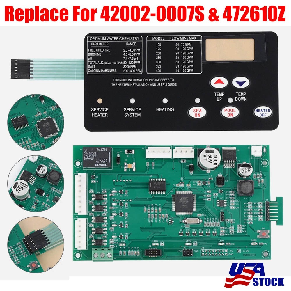 42002-0007S Control Board 472610Z Pad for Pentair MasterTemp Max-E-Therm Heaters