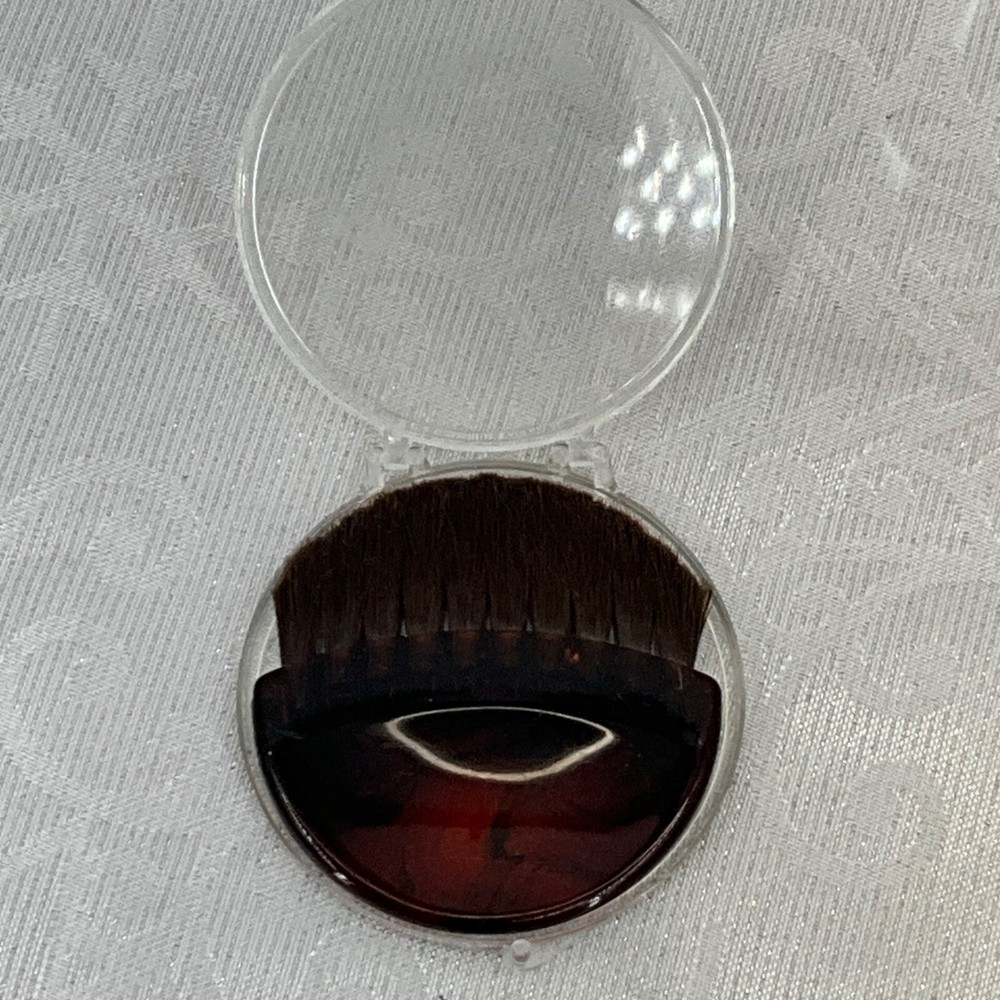 Vintage Compact Hair & Beard Brush Clear Protective Case