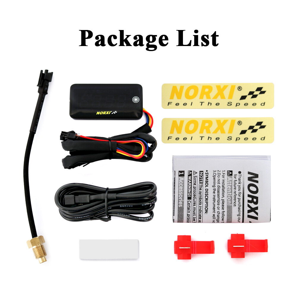 Automatic Water Temp Thermomete Voltage Time NORXI LED Display adapter 18MM