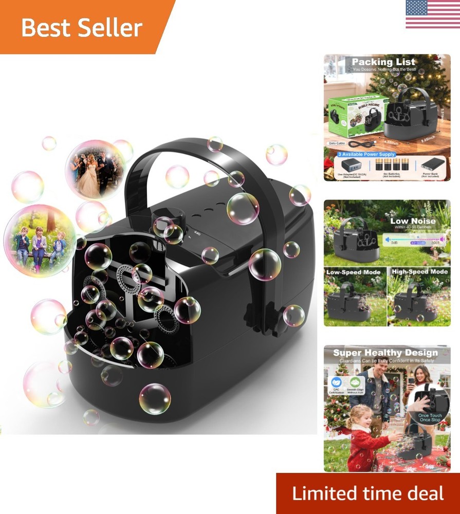 Electric Bubble Machine with Adjustable Output - Ideal for Birthdays & Weddings