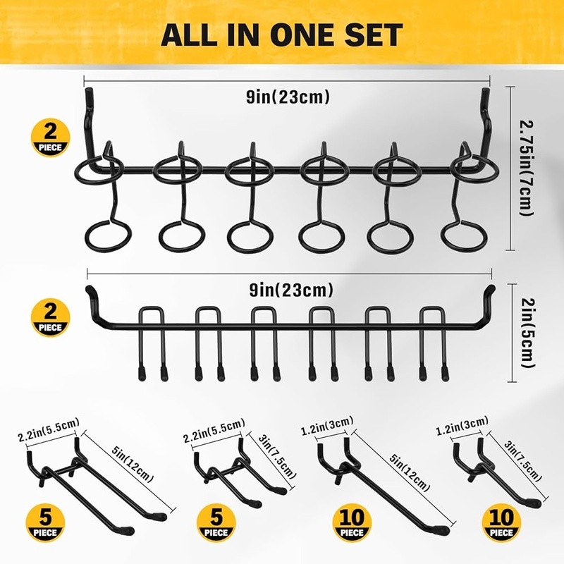 286 Piece Pegboard Hook & Bin Set Heavy Duty Steel Organization Storage Solution