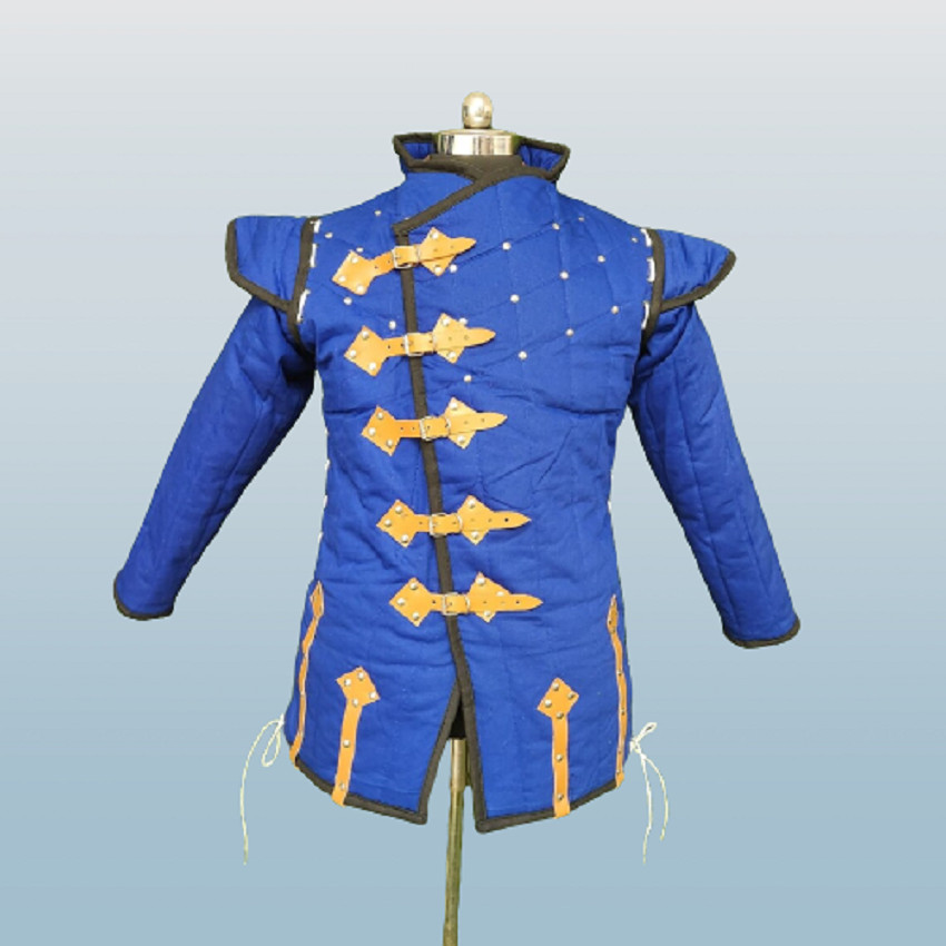 Medieval Protective Armor Gambeson Full Sleeve Cotton Fabric For Jacket