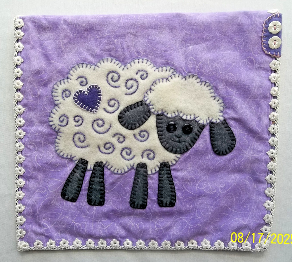 Handmade Fabric Applique Project Bag for Needlework/Crafts - Lined