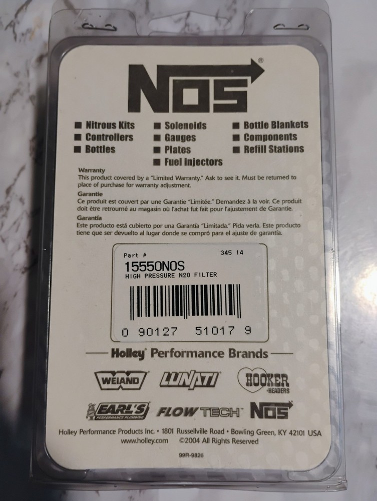 Nitrous Oxide Systems 15550nos high Pressure N20 Filter New In Package