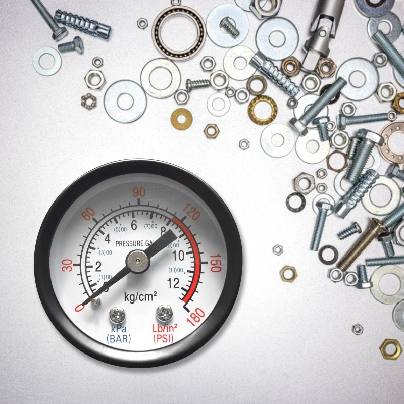 High Performance Pressure Gauge 1/8" Thread Back Mount for Air Compressor Fluid