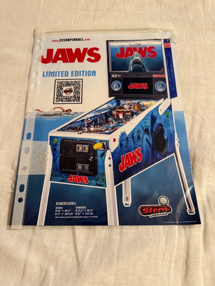 JAWS LE Stern Pinball flyer