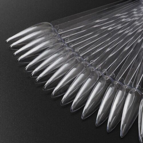 Clear Short Nail Tips Stiletto 40Pcs