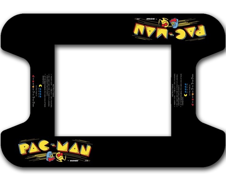Pac Man Arcade Cocktail Underlay Artwork Sticker Decal