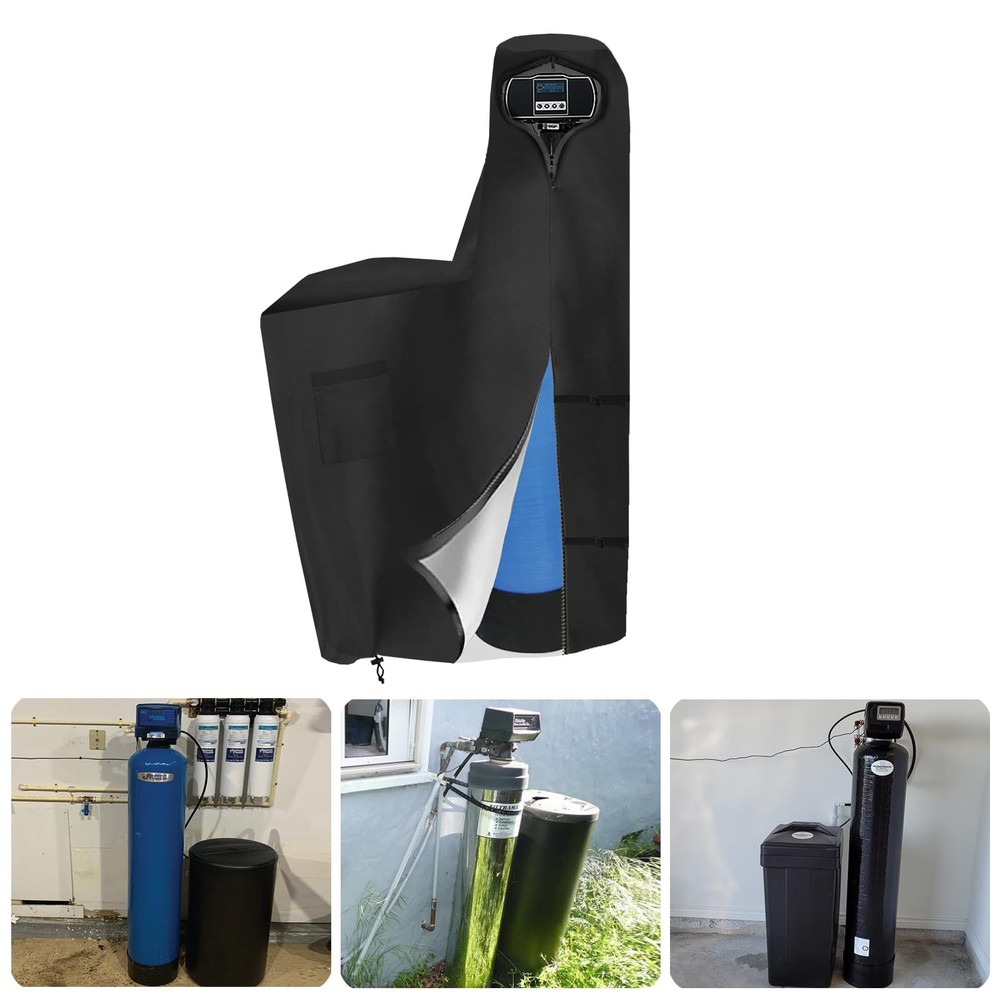 Water Softener Cover with Split Zipper,Outdoor Water Softener Brine Tank Cove...
