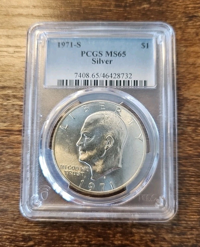 1971-S $1 PCGS MS65 Eisenhower "Ike" 40% Silver Dollar