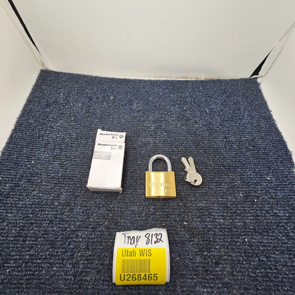 Master Lock 4140KA Padlock, Keyed Different, Standard Shackle, Rectangular Brass