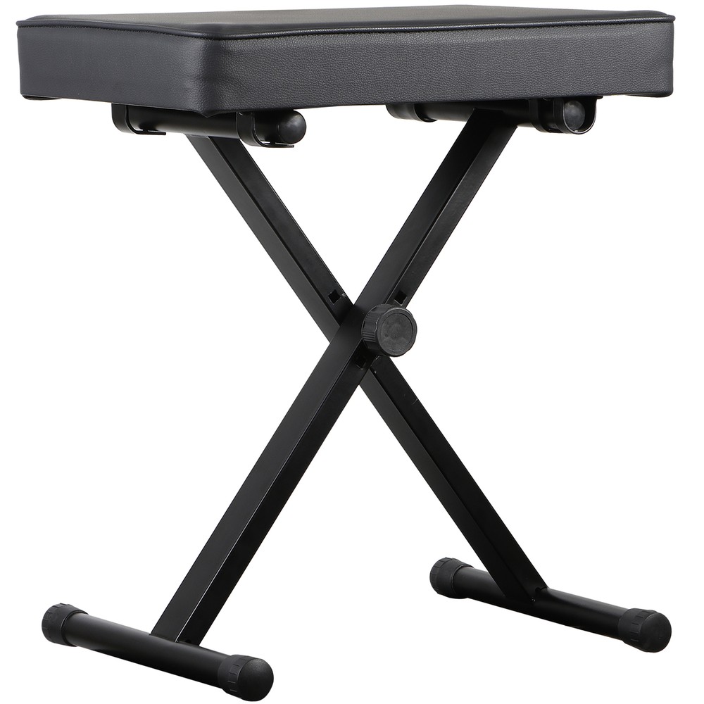 Adjustable Padded Keyboard Bench X-Style Folding Stool Piano Bench Black