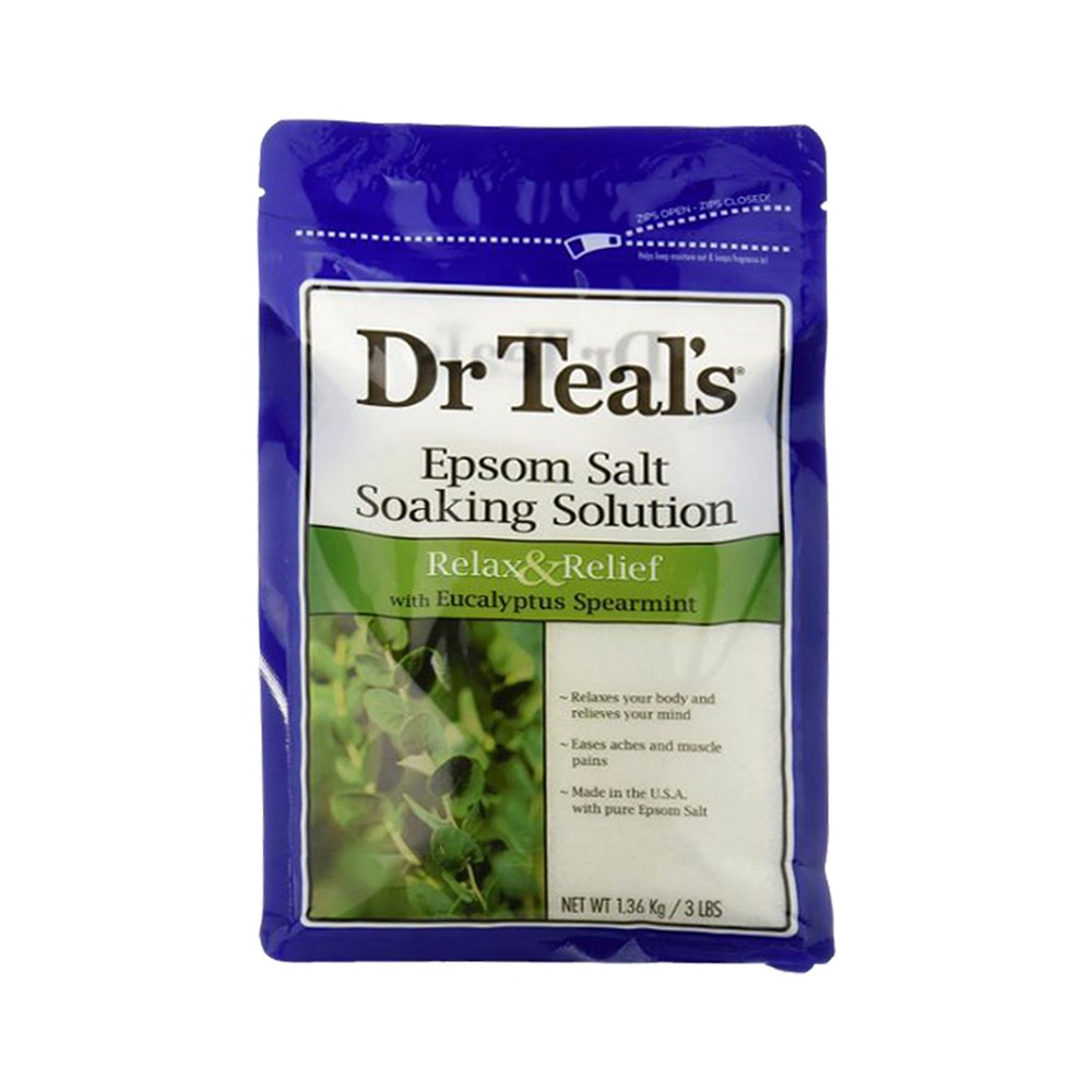 Dr. Teal’s Pure Epsom Salt Soaking Solution, Eucalyptus & Spearmint, 3lb