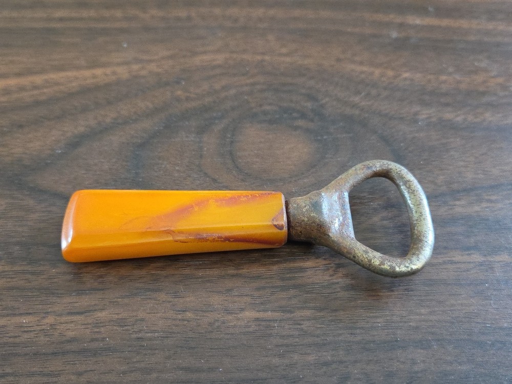 Vintage Bakelite Butterscotch Handle Bottle Opener