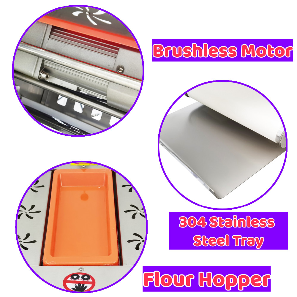 AC110V 400W Dough Sheeter Machine Foldable Design 1-24mm Thickness Adjustment