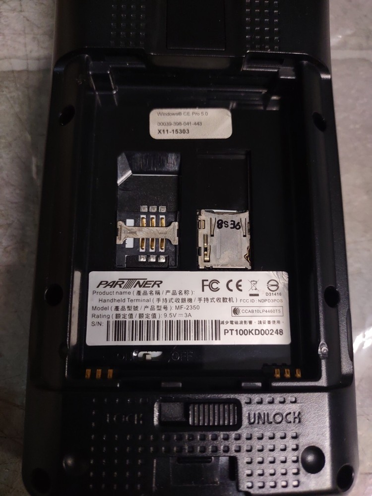 UNTESTED Handheld Pos Terminal NO POWER ADAPTER